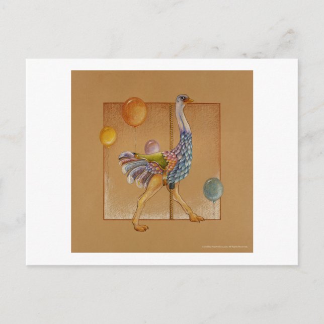 Postkort - Karousel Ostrich Vykort (Framsida)