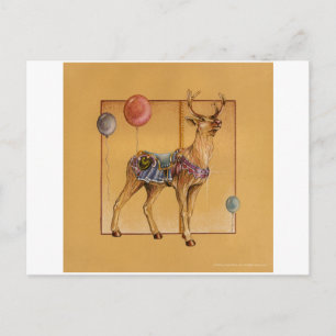 Postkort - Karousel Reindeer eller Elk Vykort