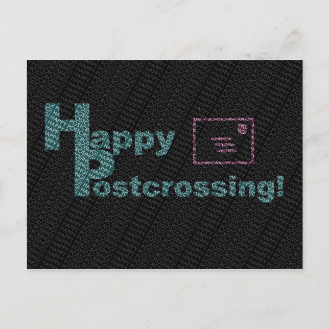 Postkort "Lycklig Postcross"! Texteffekt" Vykort (Framsida)