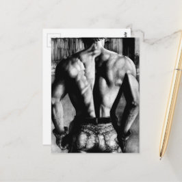 Postkort Manlig Bodybuilder Tajt Jeans Konst Vykort