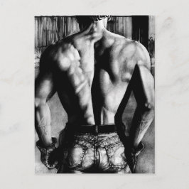 Postkort Manlig Bodybuilder Tajt Jeans Konst Vykort
