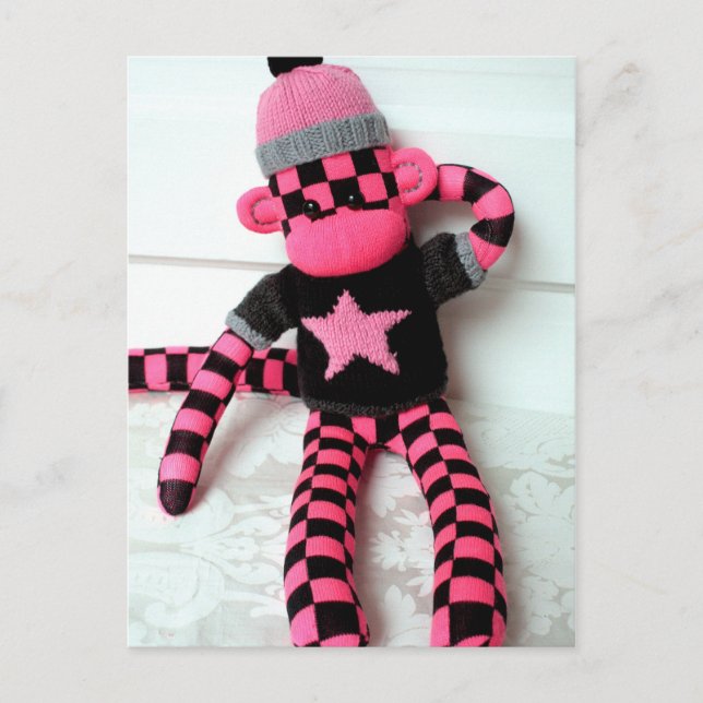 Postkort Mars Sock monkey - Monique Vykort (Framsida)