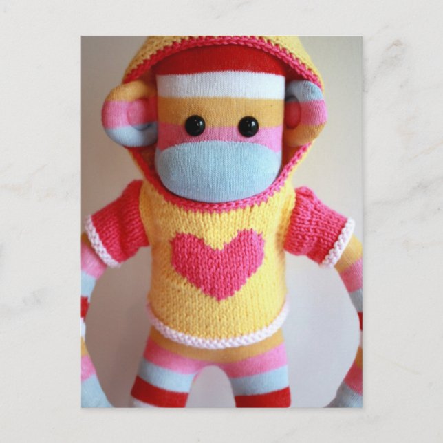Postkort Mars Sock monkey - Samantha Vykort (Framsida)