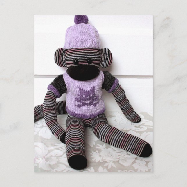 Postkort Mars Sock monkey - Vivi Vykort (Framsida)