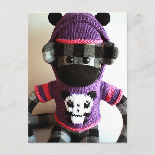 Postkort Mars Sock monkey - Yuki Vykort (Framsida)