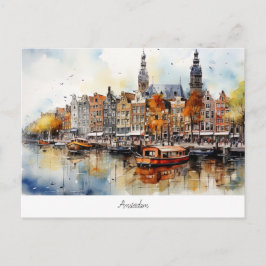 Postkort med Amsterdam, Nederländerna Vykort