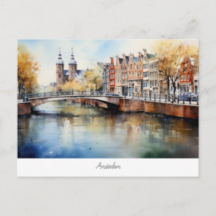 Postkort med Amsterdam, Nederländerna Vykort