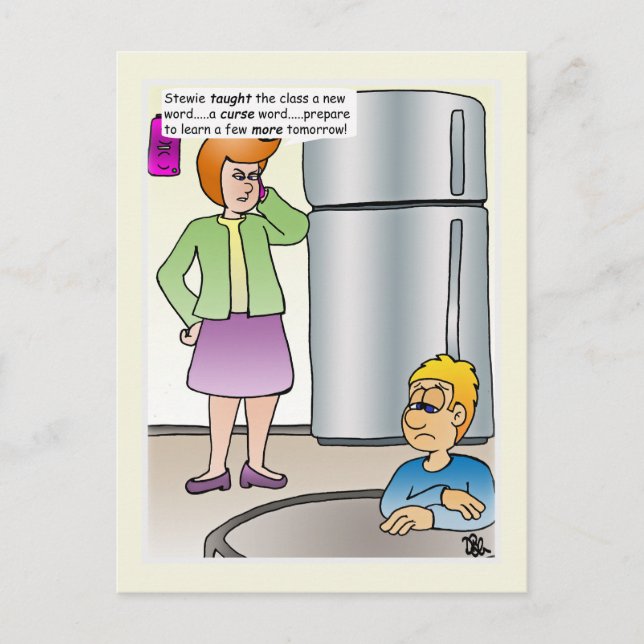 Postkort med busiga ord vykort (Framsida)