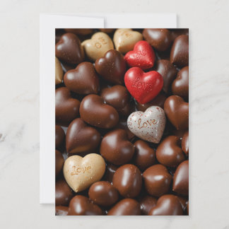 Postkort med chokladkärlekshjärta inbjudningar