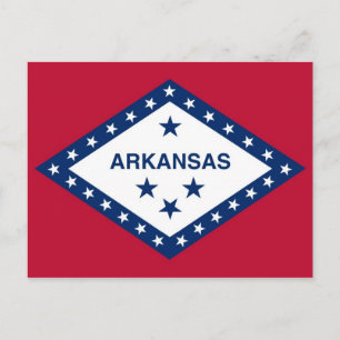 Postkort med Flagga Arkansas State - USA Vykort