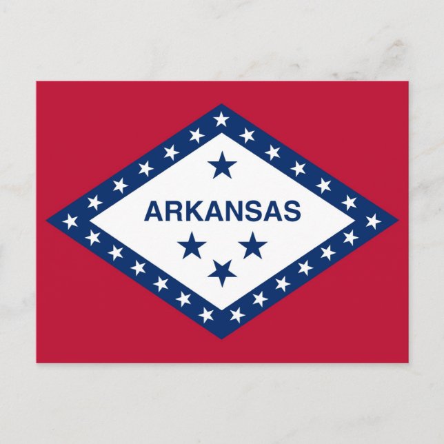 Postkort med Flagga Arkansas State - USA Vykort (Framsida)