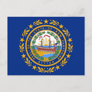 Postkort med Flagga av New Hampshire State - USA Vykort
