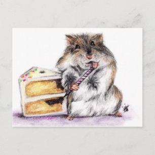 Postkort med födelsedagstid (Hamster) Plain Vykort