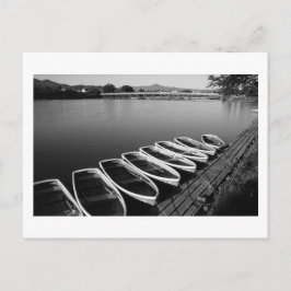 Postkort med roddbåtar vid Arashiyama i Kyoto Vykort