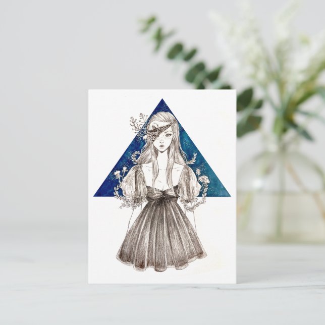 Postkort med spröd flora vykort (Stående Fram)