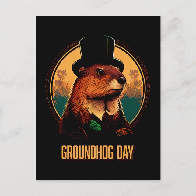 Postkort på Groundhog Day Vykort (Framsida)