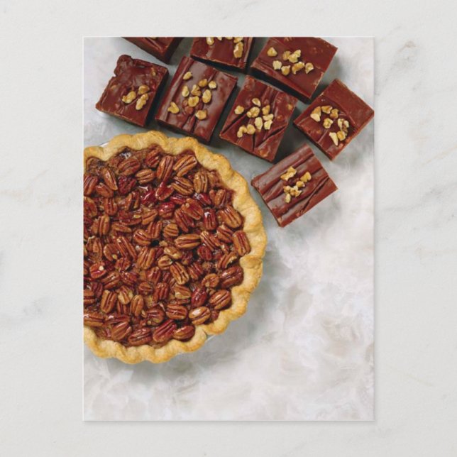 POSTKORT PECANNPIE OCH BROWNIES VYKORT (Framsida)
