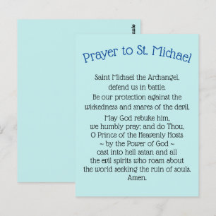 Postkort Prayer till Saint Michael Archangel Vykort