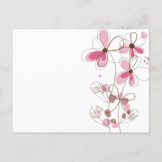 Postkort rosa blomster vykort