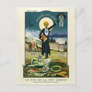 Postkort schweizisk absinthe Ban Vykort