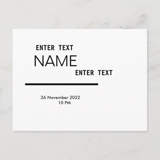 Postkort, Storlekt: Standardvykort, Pappert: Semi- Vykort (Framsida)