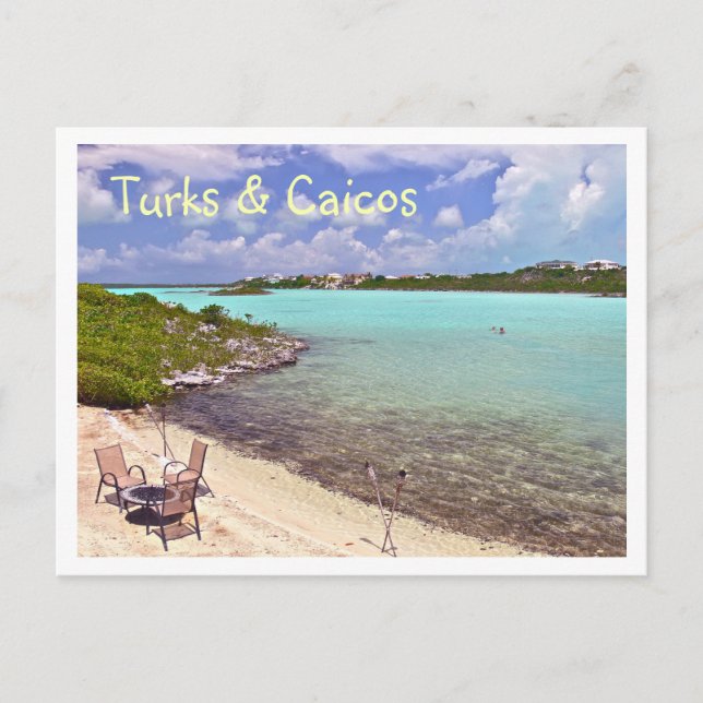 POSTKORT "SWIMMING IN TURKS & CAICOS" VYKORT (Framsida)