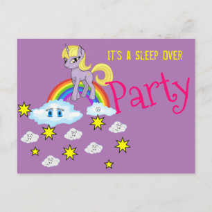 Postkort Unicorn Rainbow Clouds Vilar över Party Vykort