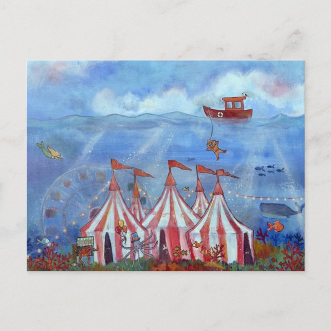 Postkort Whimsical Underwater Cirkus  Vykort (Framsida)