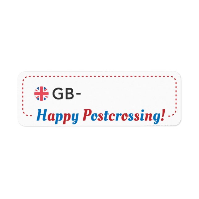 Postkorts-ID GB UK Postcross ラ ベ ル Returadress Etikett (Framsidan)
