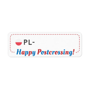 Postkorts-ID PL Polen Postcross ラ ベ ル Returadress Etikett