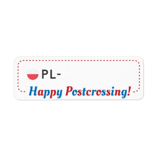Postkorts-ID PL Polen Postcross ラ ベ ル Returadress Etikett