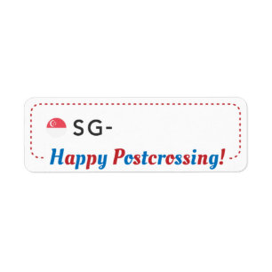 Postkorts-ID SG Singapore Postcross Returadress Etikett