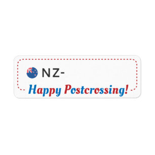 Postkorts vykort ID NZ Nya Zeeland Returadress Etikett