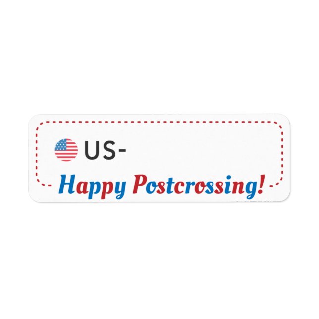 Postkorts vykort ID US America Postcross ラ ベ Returadress Etikett (Framsidan)