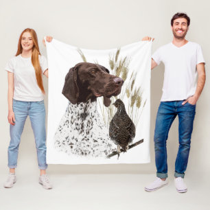 Postkortskaffe för tyska korthärdade pekare (GSP)  Fleecefilt