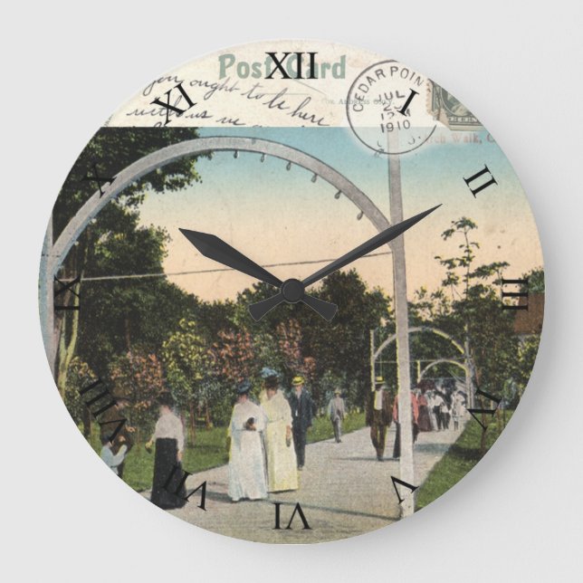 Postkortsklockan för Cedar Point Ohio - 1910 Stor Klocka (Framsida)
