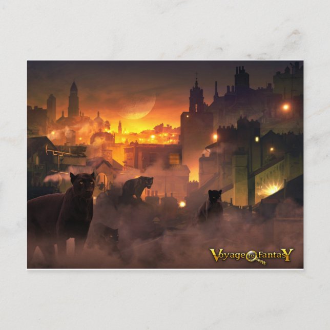 Postkortsresa till fantasin - Orientaliska katter Vykort (Framsida)