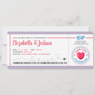 Postkortstema för inbjudan till Biljett Flygplan