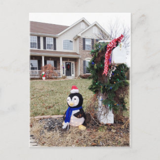 Postlåda för jultid helg vykort