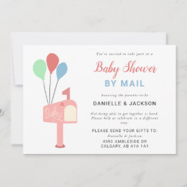 Postlåda för pastellprogram för Rosa av spädbarn e Inbjudningar