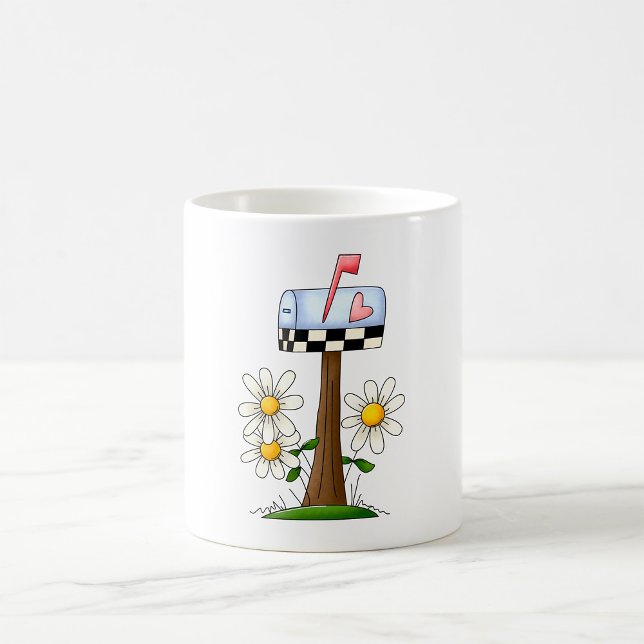 Postlåda med Daisy och Flagga Land Garden Kaffemugg (Skapare uppladdad)