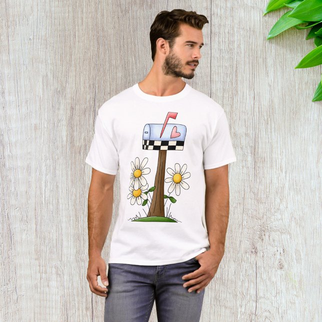 Postlåda med Daisy och Flagga Land Garden T Shirt (Skapare uppladdad)