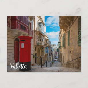 Postlåda med röd vintage på Malta Vykort