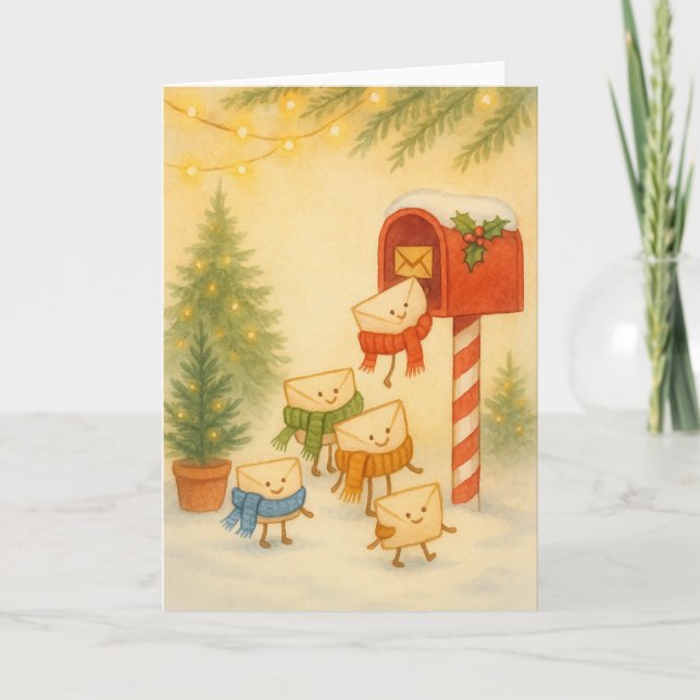 Postlåda till Nordpolen - Vinteruppvärmning Helgkort (Framsida)