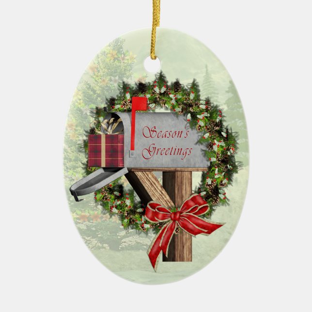 Postlåda, utandning och gift-postbärare Ornament (Framsidan)
