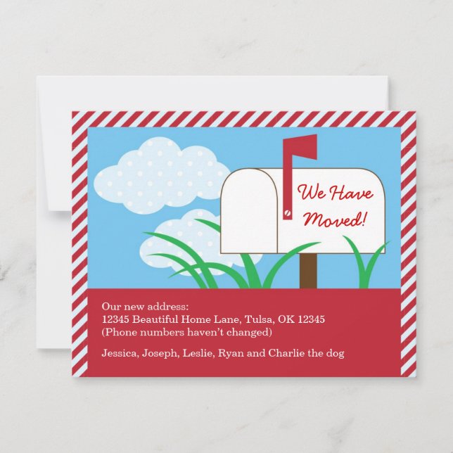 Postlåda Vi har Flyttat kort (Framsida)