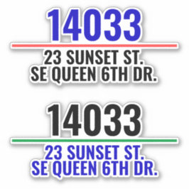 Postlådenummer för adress klistermärken