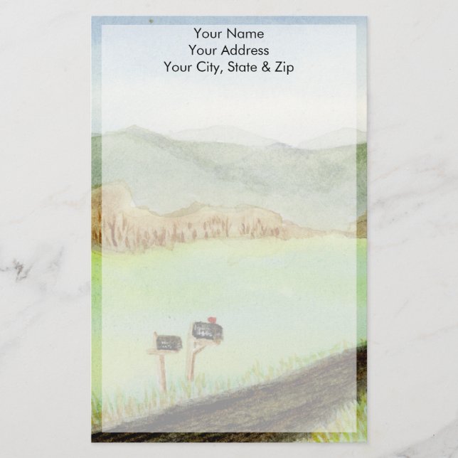 Postlådor för landsbygden brevpapper (Framsida)