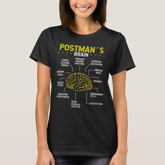Postman Brain Delivery Worker-postlåda T Shirt (Framsida)