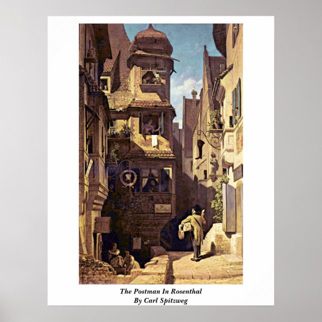 Postman in Rosenthal by Carl Spitzweg Poster (Framsidan)